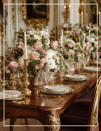 Antique Gold Victorian Elegance Timeless Classic wedding setup